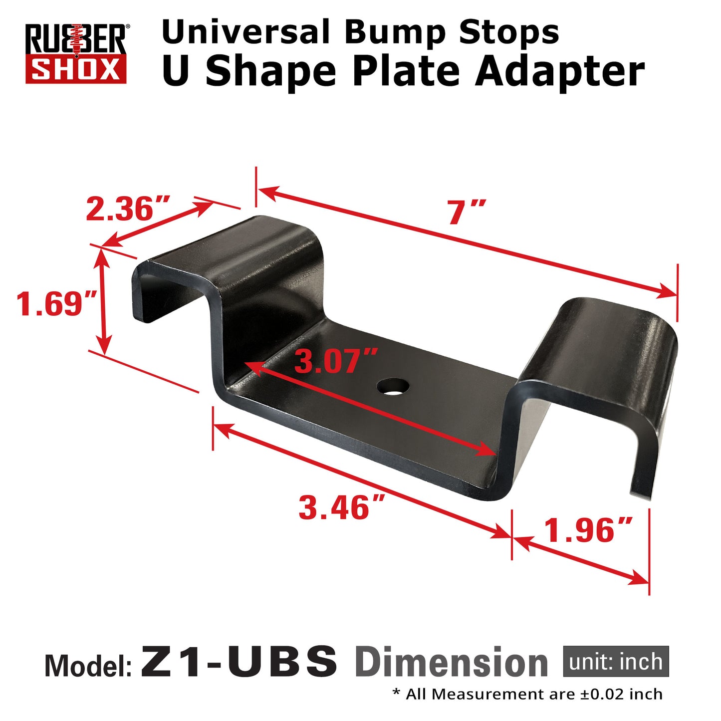 U shape plate adapter for suspension bump stop - Z1-UBS (Set of 2)