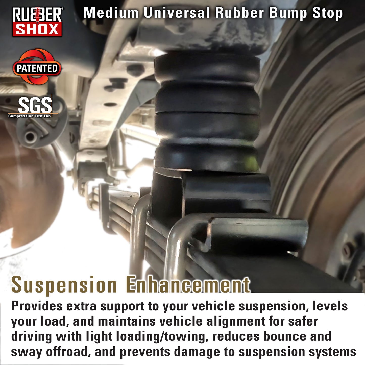 Medium Universal Rubber Bump Stop - MUB12-LOAD for Toyota Tacoma, Nissan Frontier, Chevrolet Colorado, Ford Ranger, GMC Canyon