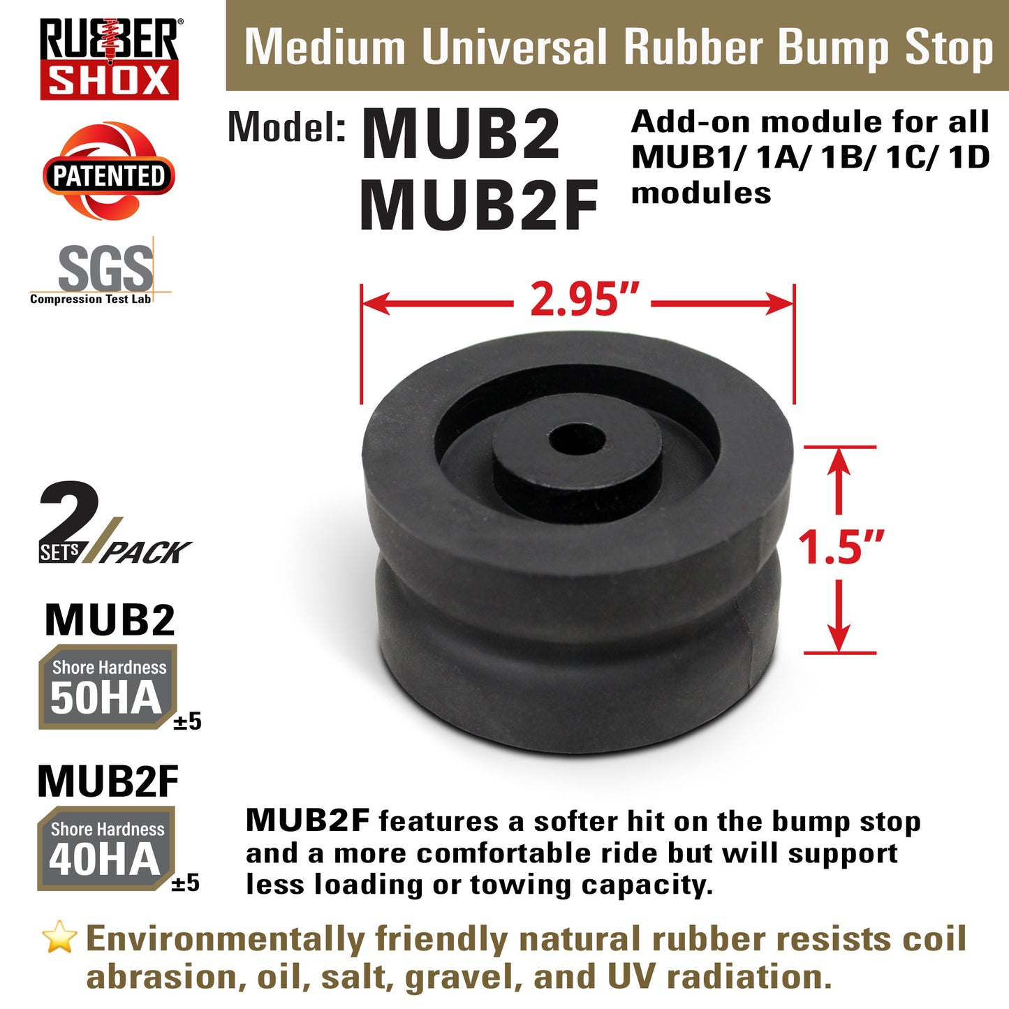 Medium Universal Rubber Bump Stop - Sub Modules