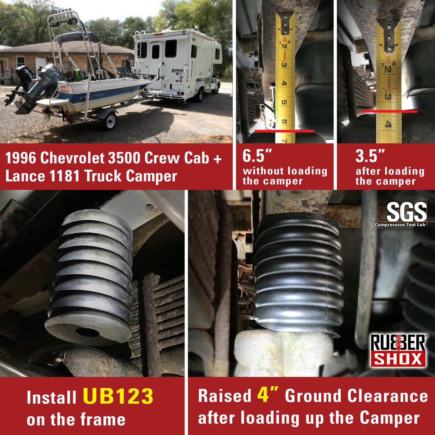 Universal Rubber Bump Stops - For Truck or Recreational Vehicle (RV) front/Rear Suspension System