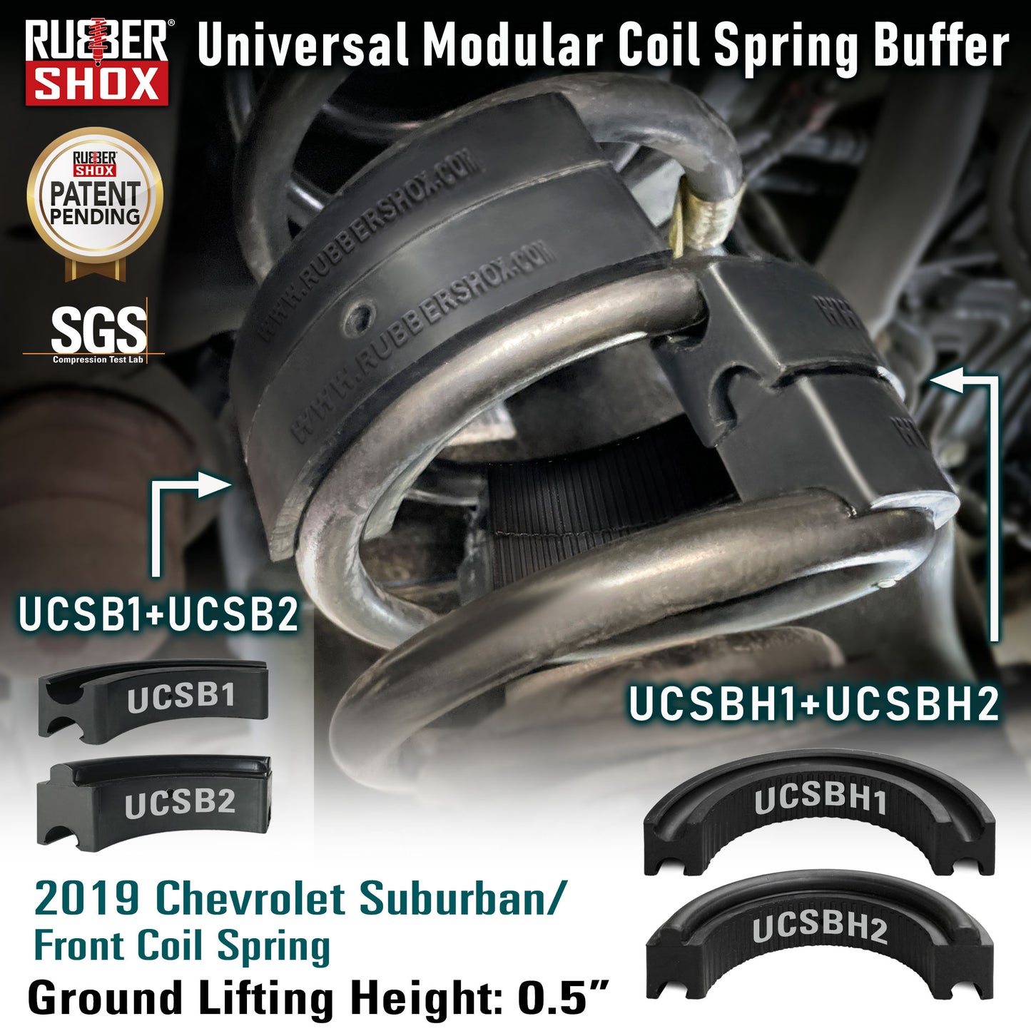 Universal Modular Coil Spring Buffer -1/2 Circle (UCSBH12344) | Shore 70±5 HA