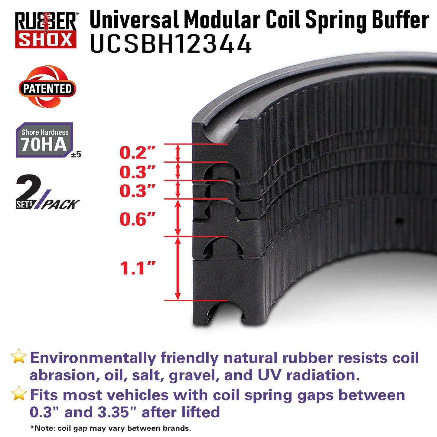 Universal Modular Coil Spring Buffer -1/2 Circle (UCSBH12344) | Shore 70±5 HA