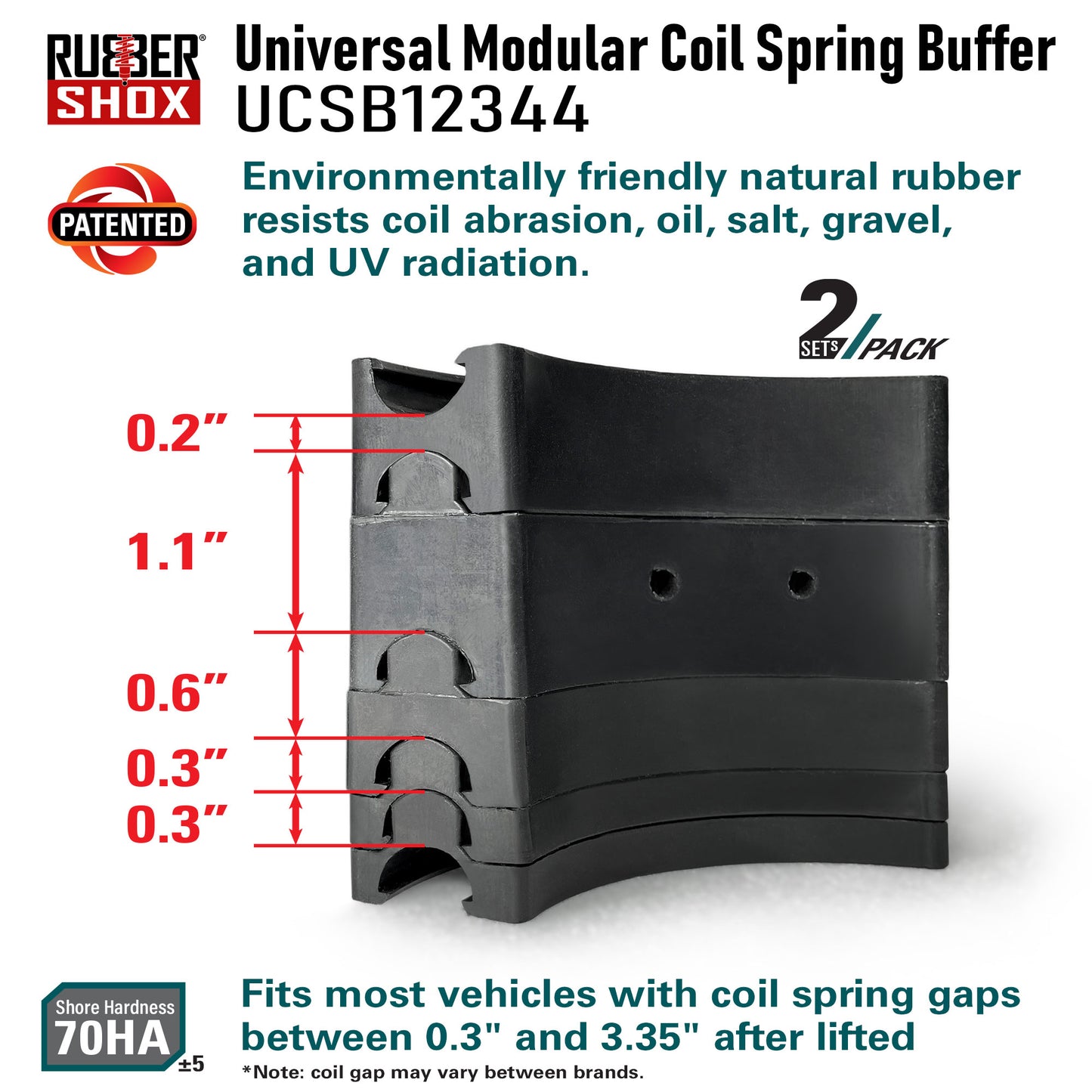 Universal Modular Coil Spring Buffer - 1/4 Circle (UCSB12344) | Shore 70±5 HA