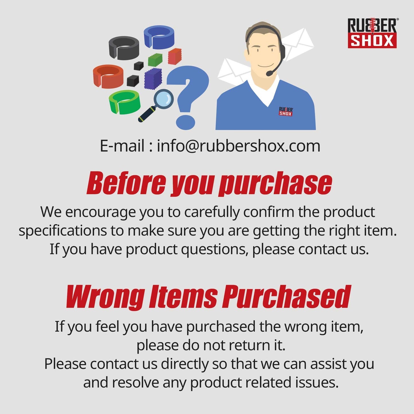 Universal Rubber Bump Stops - For Truck or Recreational Vehicle (RV) front/Rear Suspension System