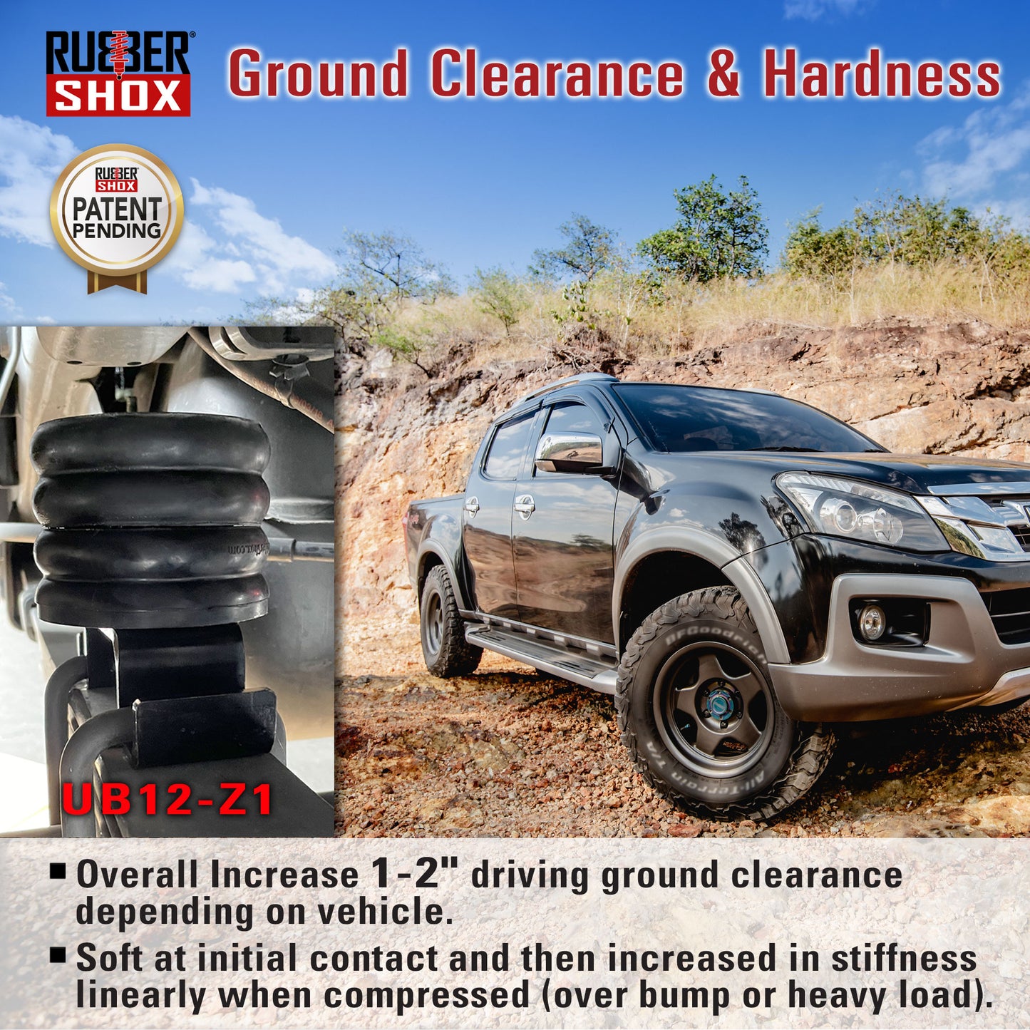 Universal Rubber Bump Stops - UB12-Z1 Suspension Enhancement, Hardness 65HA
