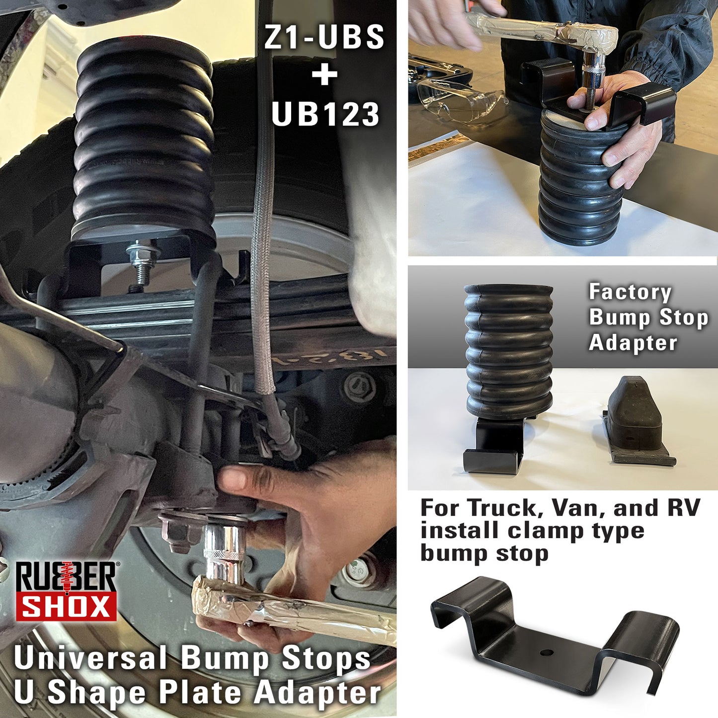 U shape plate adapter for suspension bump stop (Set of 2)