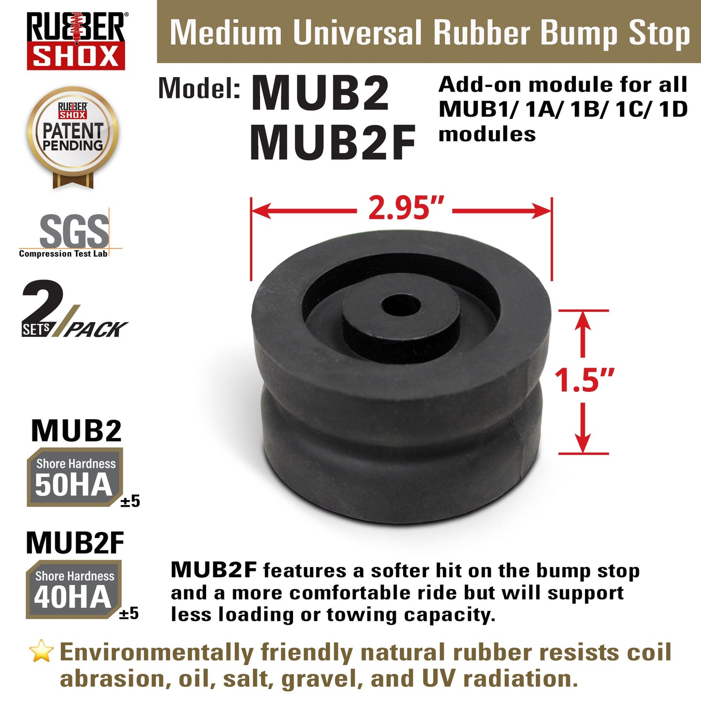 Medium Universal Rubber Bump Stop - Sub Modules