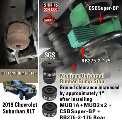Medium Universal Rubber Bump Stop - MUB1A Top Module for Suburban, Tahoe, Yukon, Avalanche, Escalade, Silverado 2500, 3500