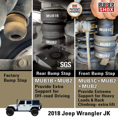 Medium Universal Rubber Bump Stop - MUB1C Top Module for Jeep Wrangler JK/JKU front