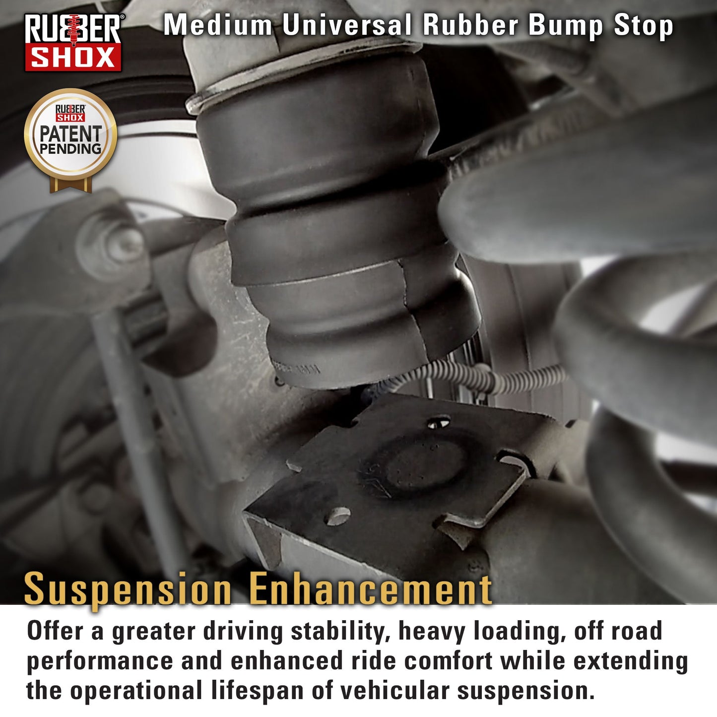 Medium Universal Rubber Bump Stop - MUB1B Top Module for Jeep Wrangler JK, Chevrolet/GMC Express/Savana 1500 /2500 /3500/4500, Silverado 3500, GMC Sierra 3500