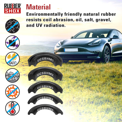 Rubber shox with car in background on grassy field