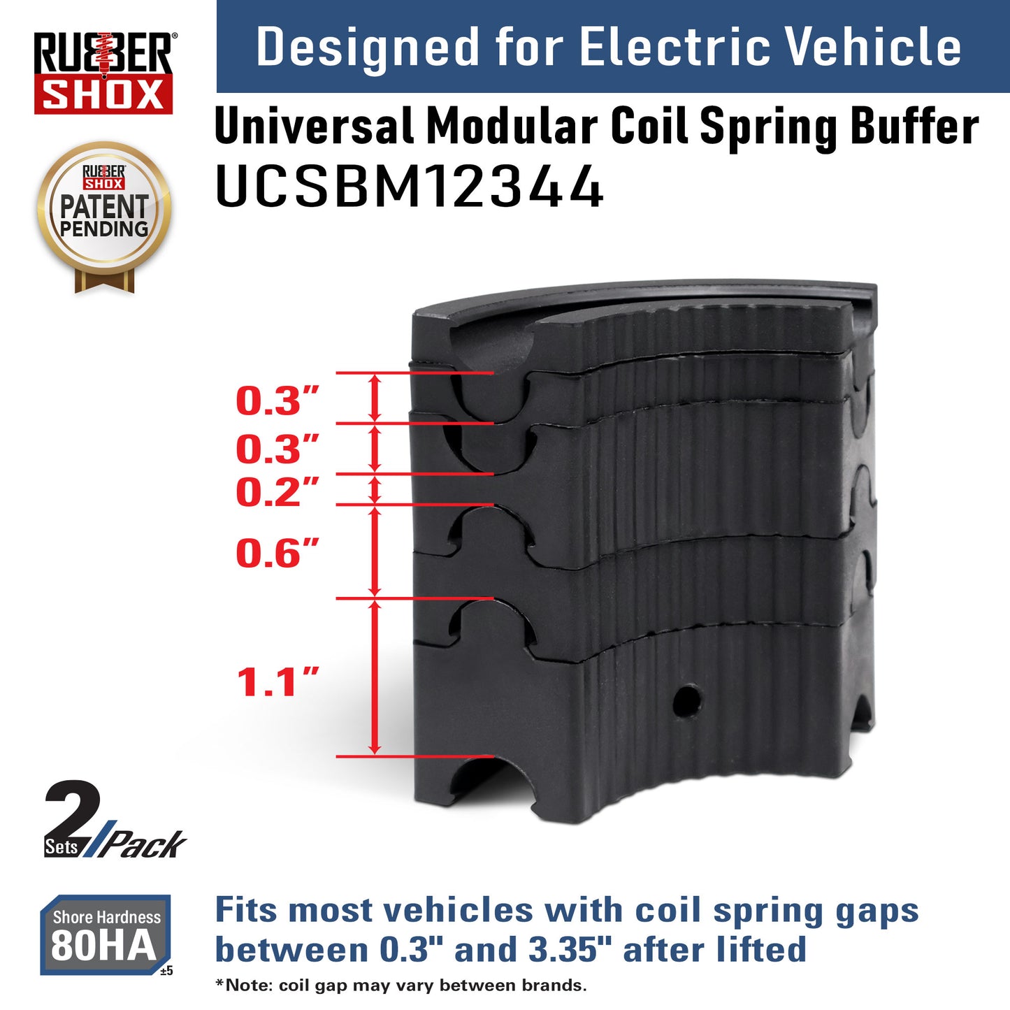 Universal Modular Coil Spring Buffer - 1/4 Circle (UCSBM12344) | Shore 80±5 HA