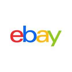 Colorful eBay logo on a white background
