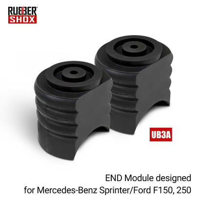 Modular Universal Natural Rubber Suspension Bump Stop (Set of 2) END Module designed for Mercedes-Benz Sprinter/Ford F150, 250